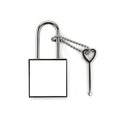 Square Metal Padlock with Key