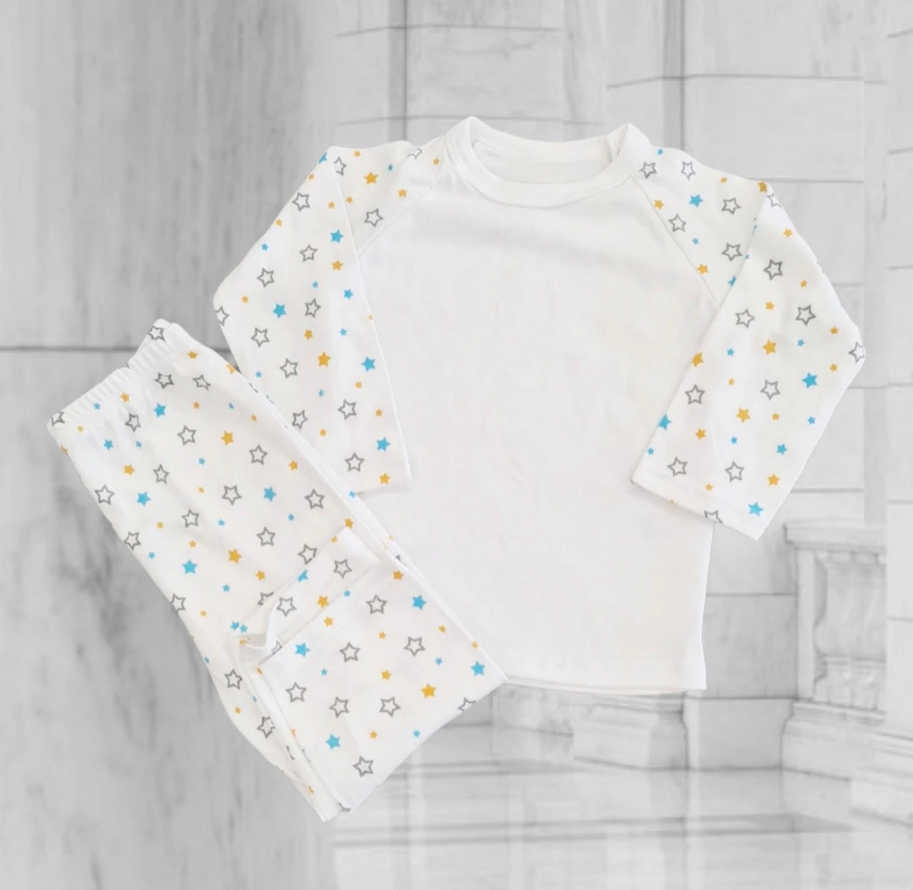 Stars Pyjama set, Long Raglan Sleeve