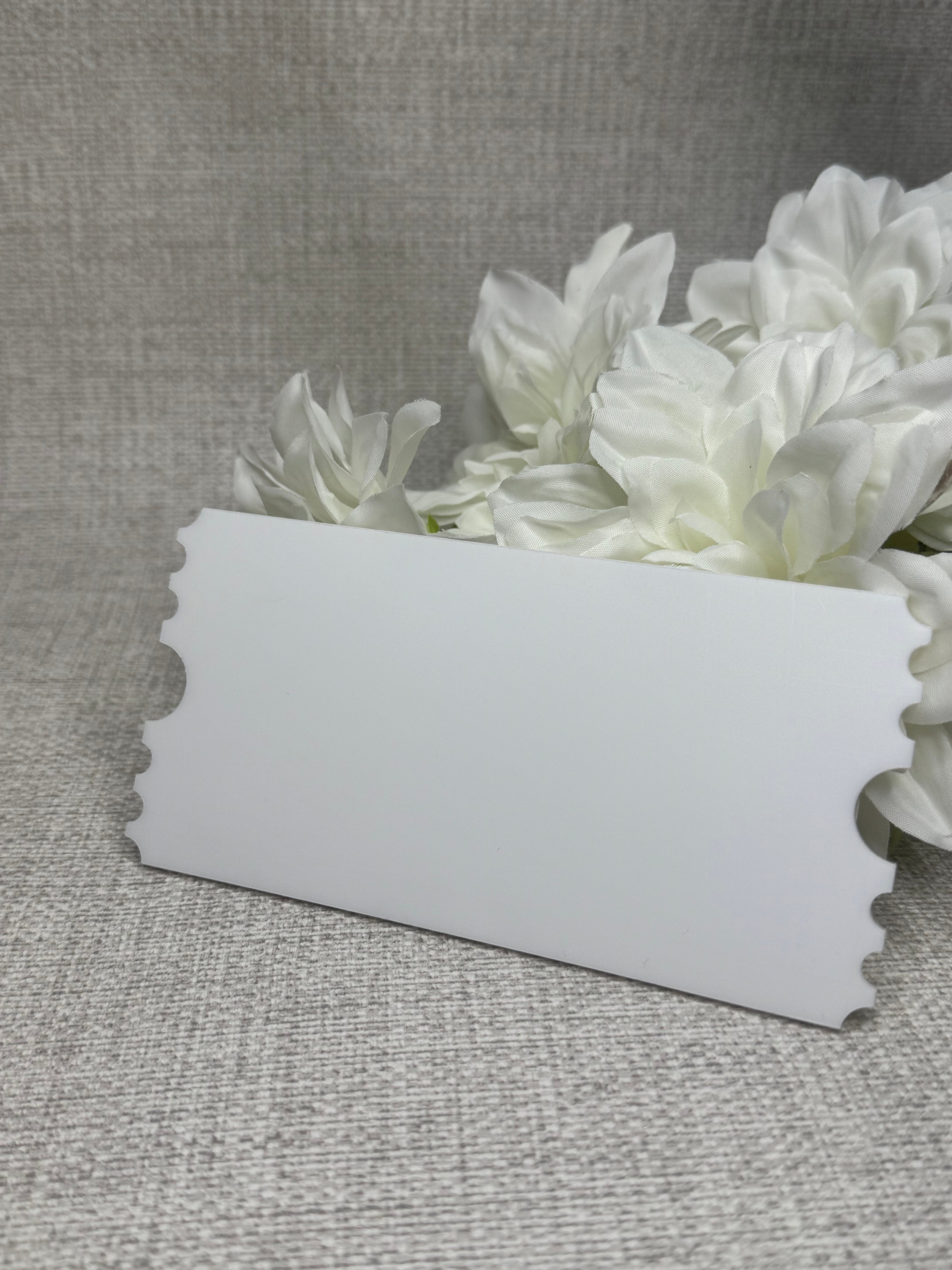 Acrylic ticket - White